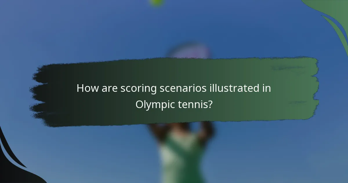 How are scoring scenarios illustrated in Olympic tennis?