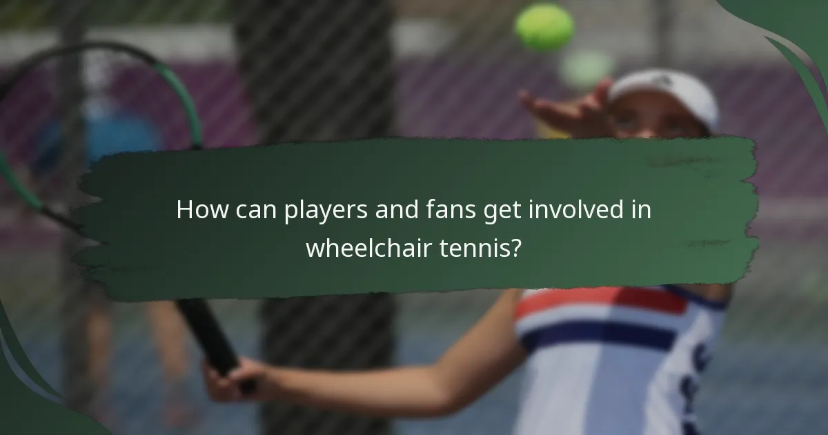 How can players and fans get involved in wheelchair tennis?