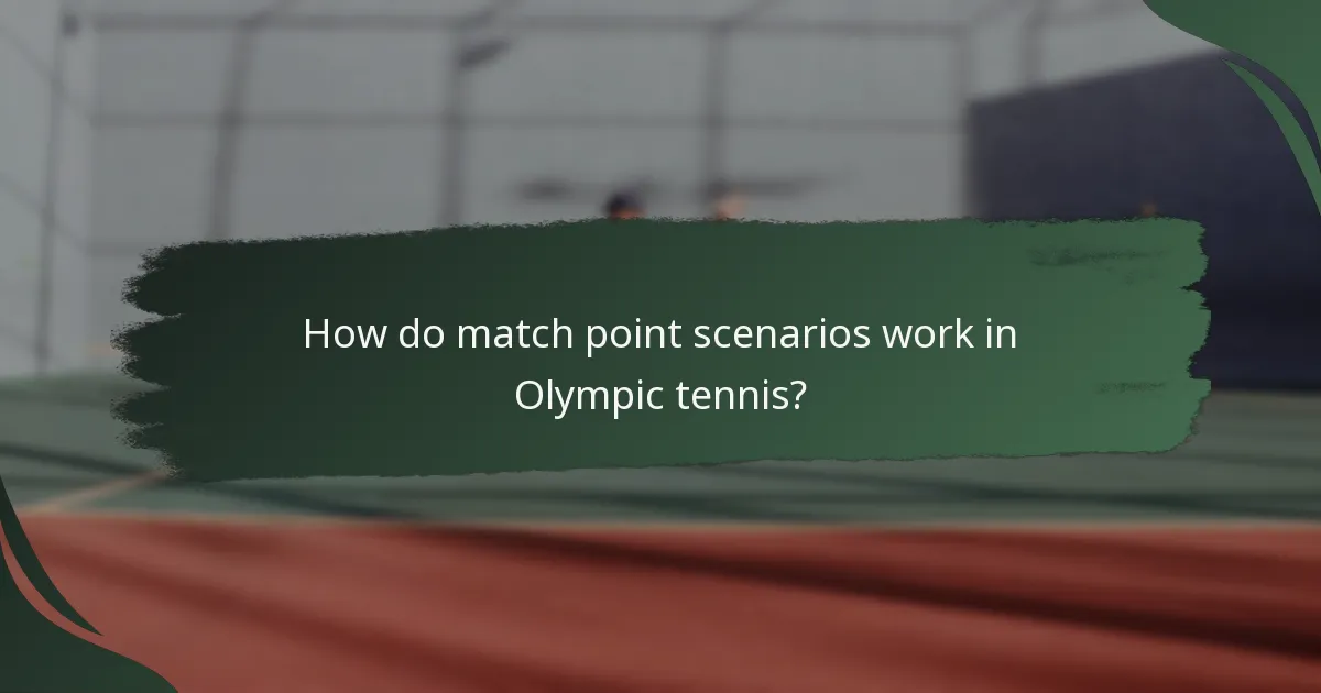 How do match point scenarios work in Olympic tennis?