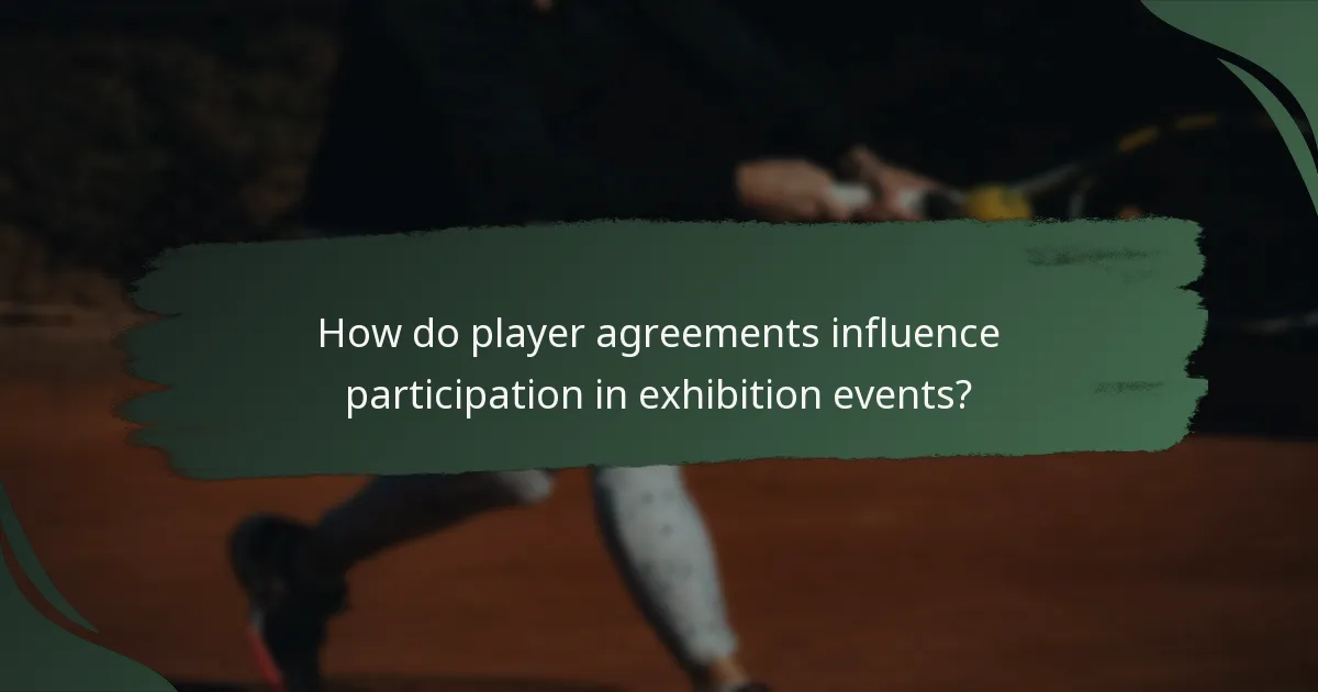 How do player agreements influence participation in exhibition events?