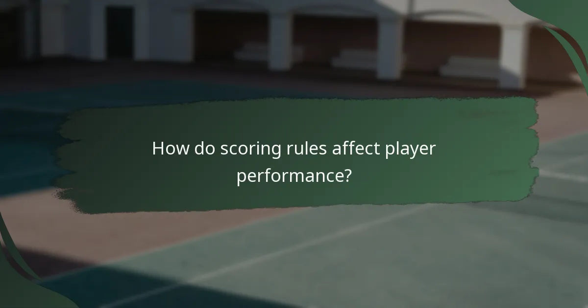 How do scoring rules affect player performance?