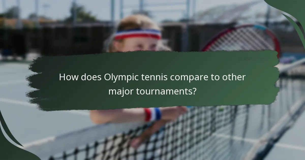 How does Olympic tennis compare to other major tournaments?