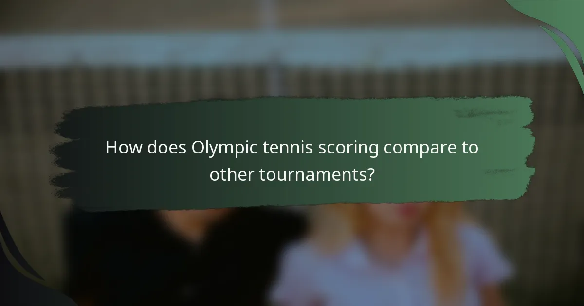 How does Olympic tennis scoring compare to other tournaments?