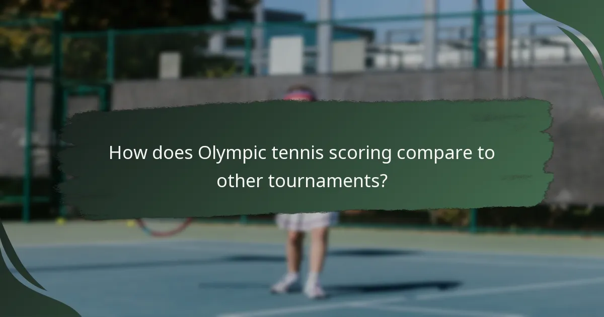How does Olympic tennis scoring compare to other tournaments?