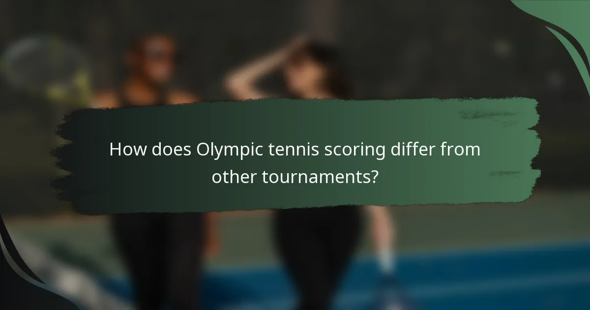 How does Olympic tennis scoring differ from other tournaments?