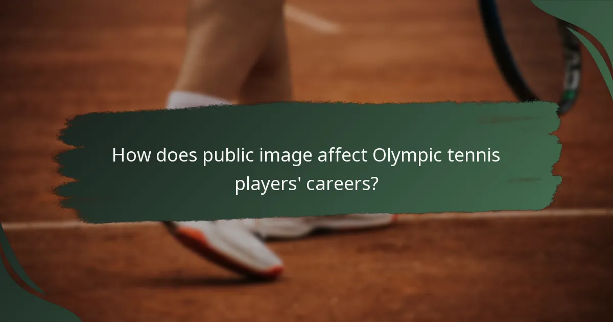 How does public image affect Olympic tennis players' careers?