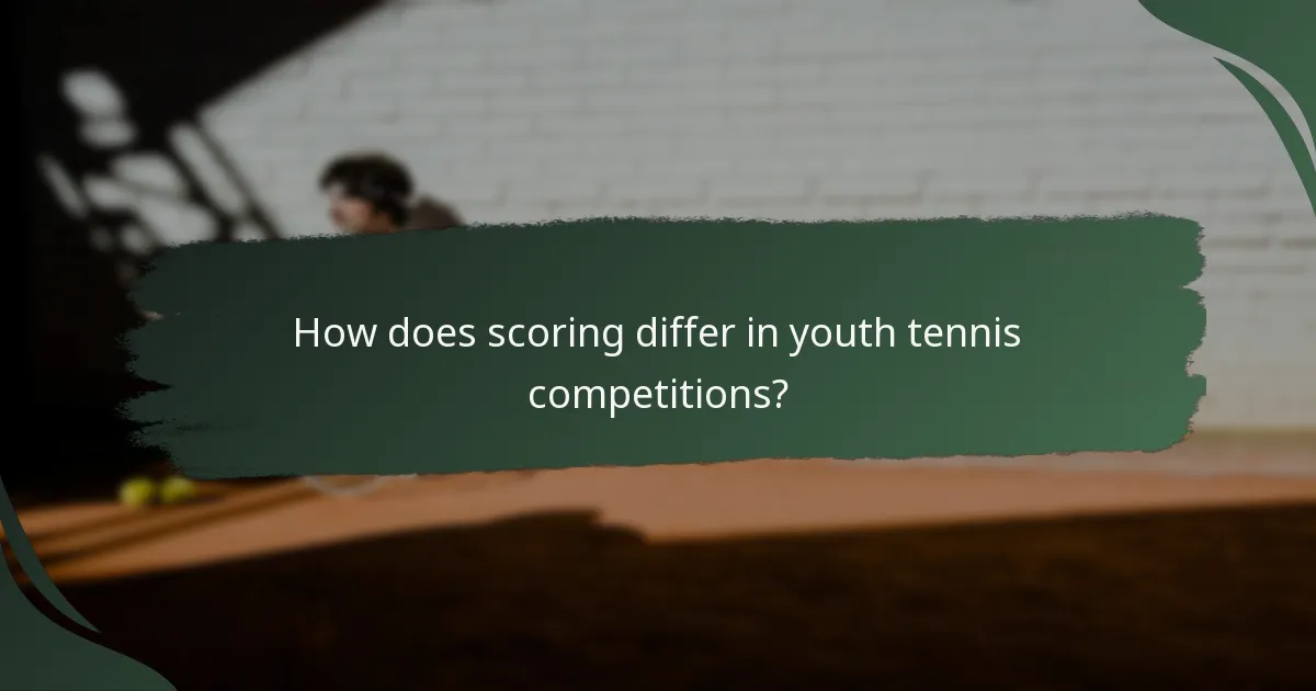How does scoring differ in youth tennis competitions?