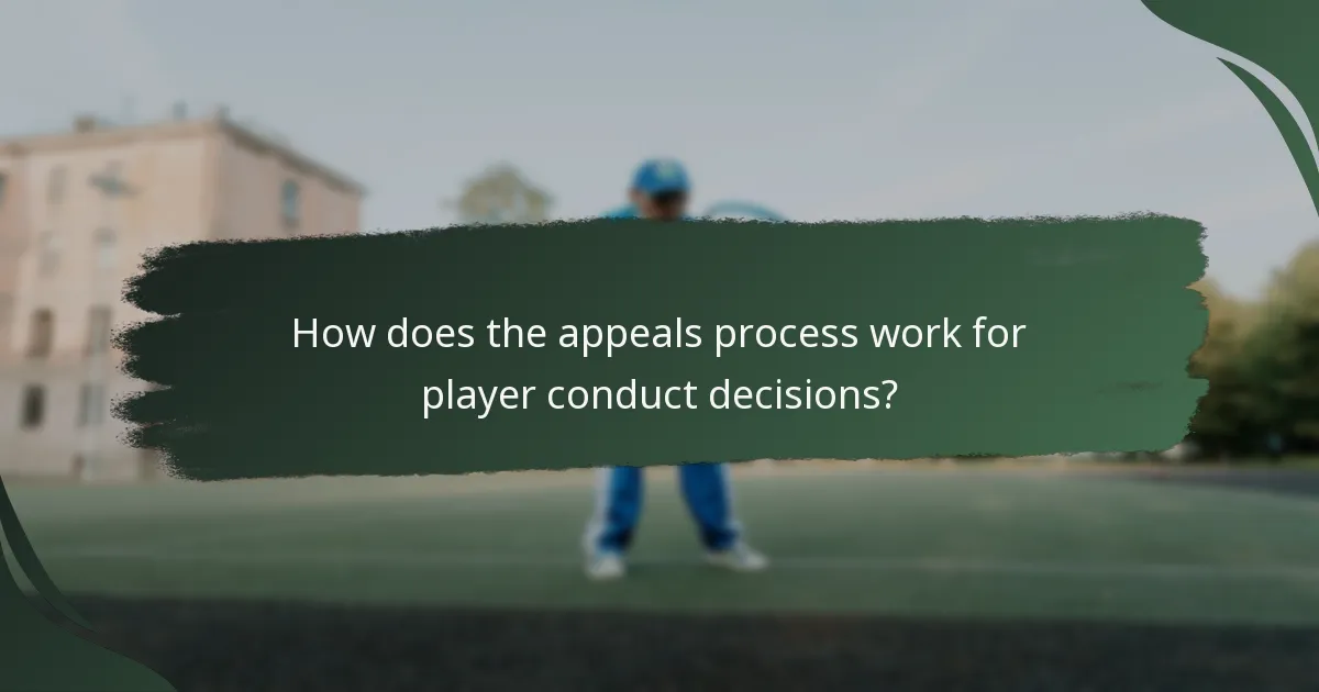 How does the appeals process work for player conduct decisions?