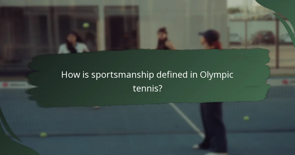 How is sportsmanship defined in Olympic tennis?