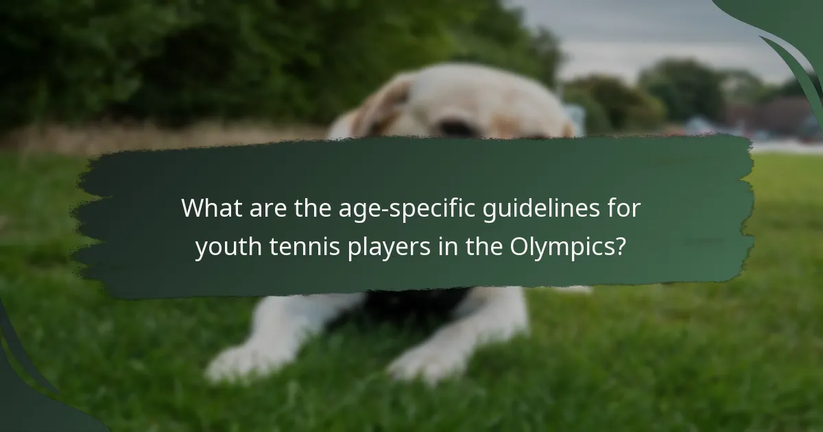 What are the age-specific guidelines for youth tennis players in the Olympics?