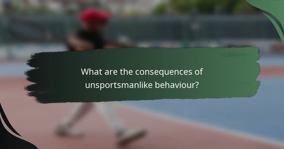 What are the consequences of unsportsmanlike behaviour?