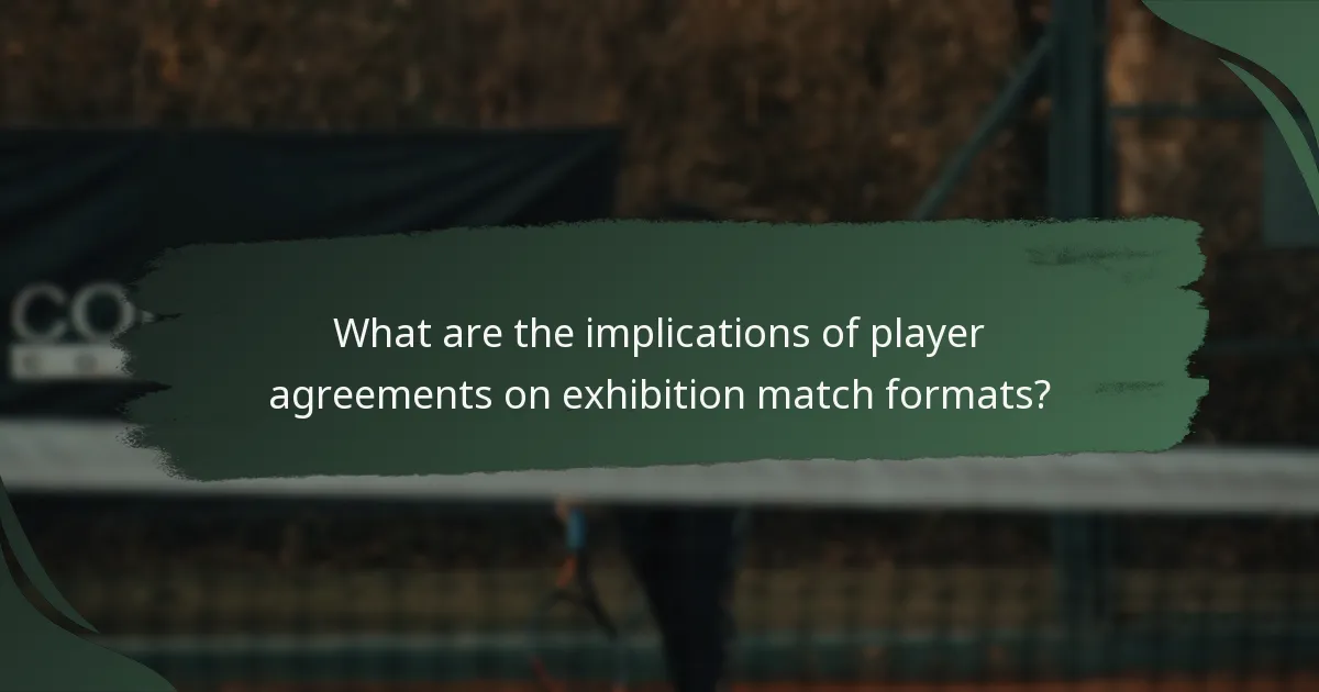 What are the implications of player agreements on exhibition match formats?