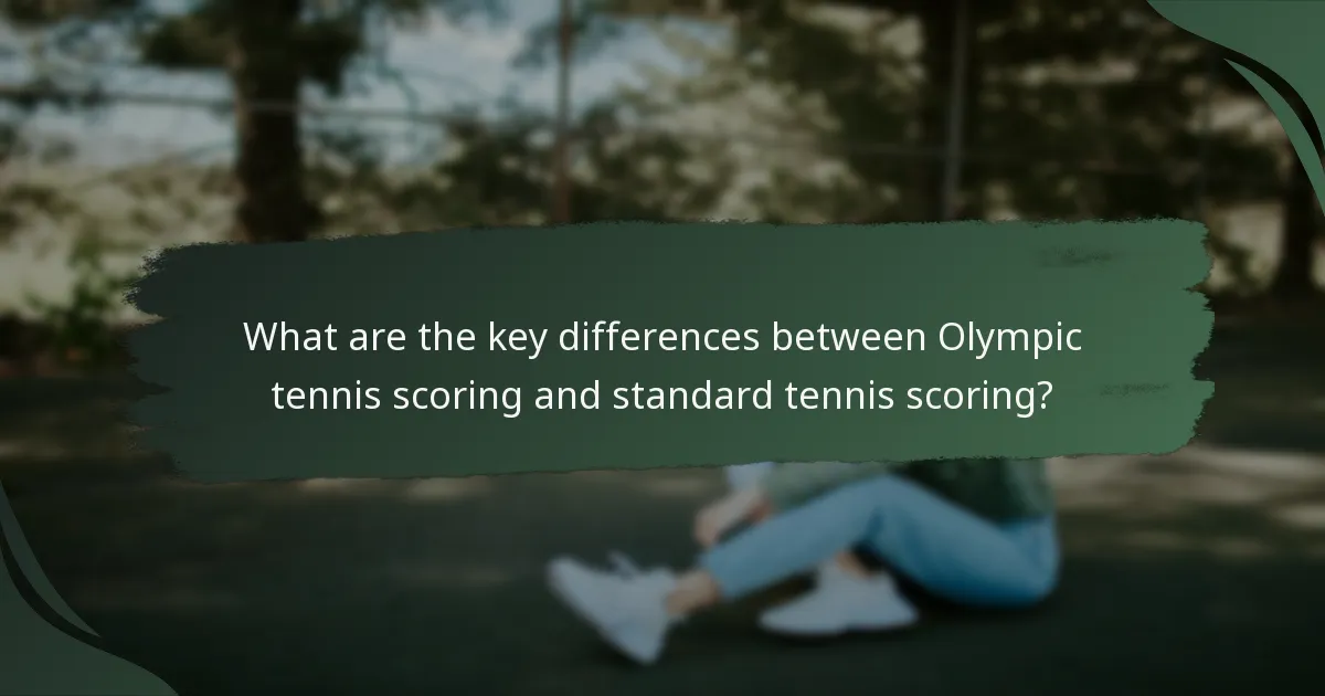 What are the key differences between Olympic tennis scoring and standard tennis scoring?