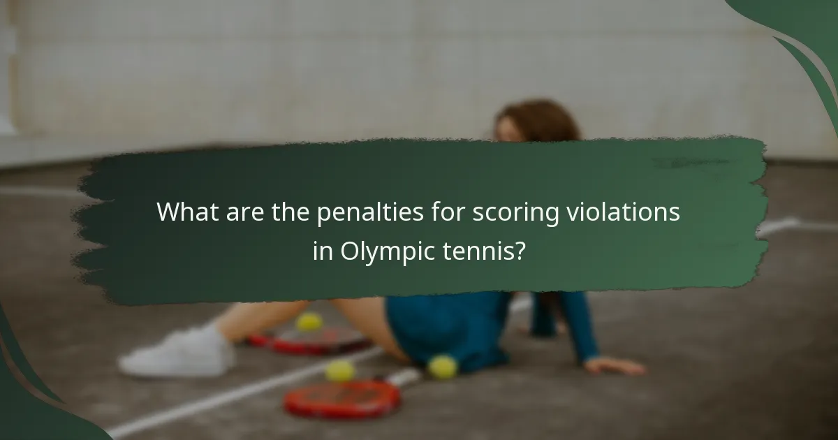 What are the penalties for scoring violations in Olympic tennis?