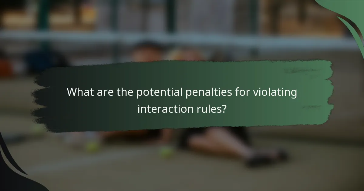 What are the potential penalties for violating interaction rules?