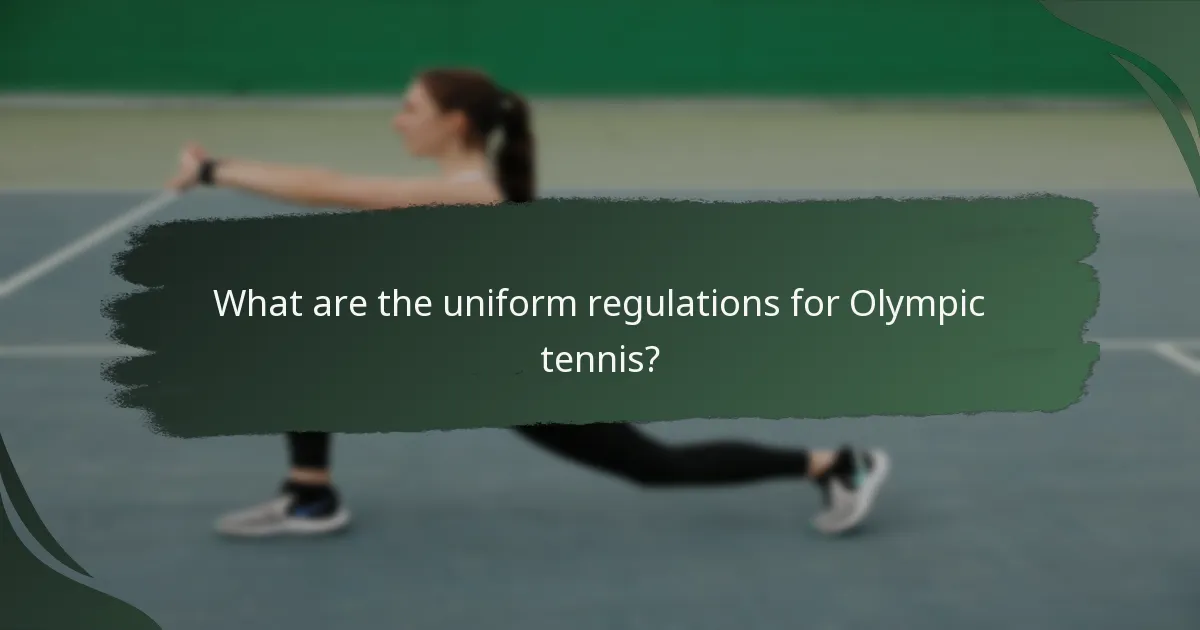 What are the uniform regulations for Olympic tennis?