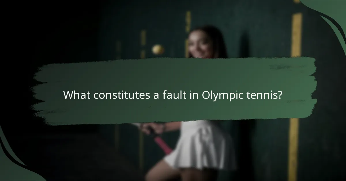 What constitutes a fault in Olympic tennis?