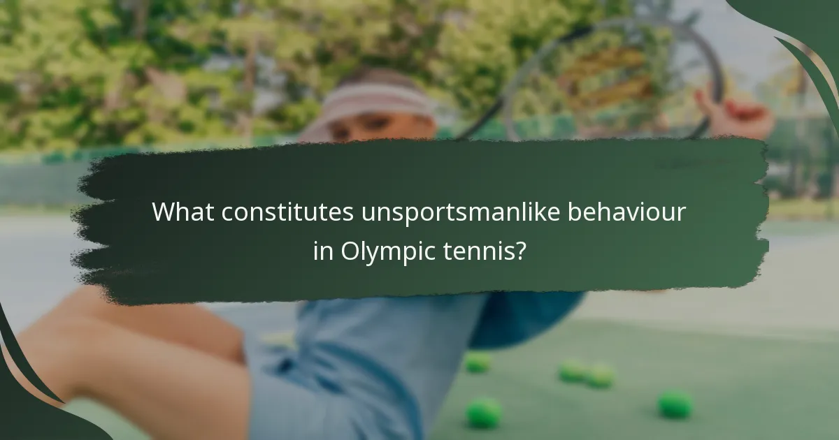 What constitutes unsportsmanlike behaviour in Olympic tennis?