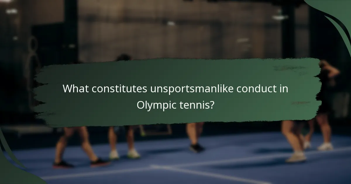 What constitutes unsportsmanlike conduct in Olympic tennis?