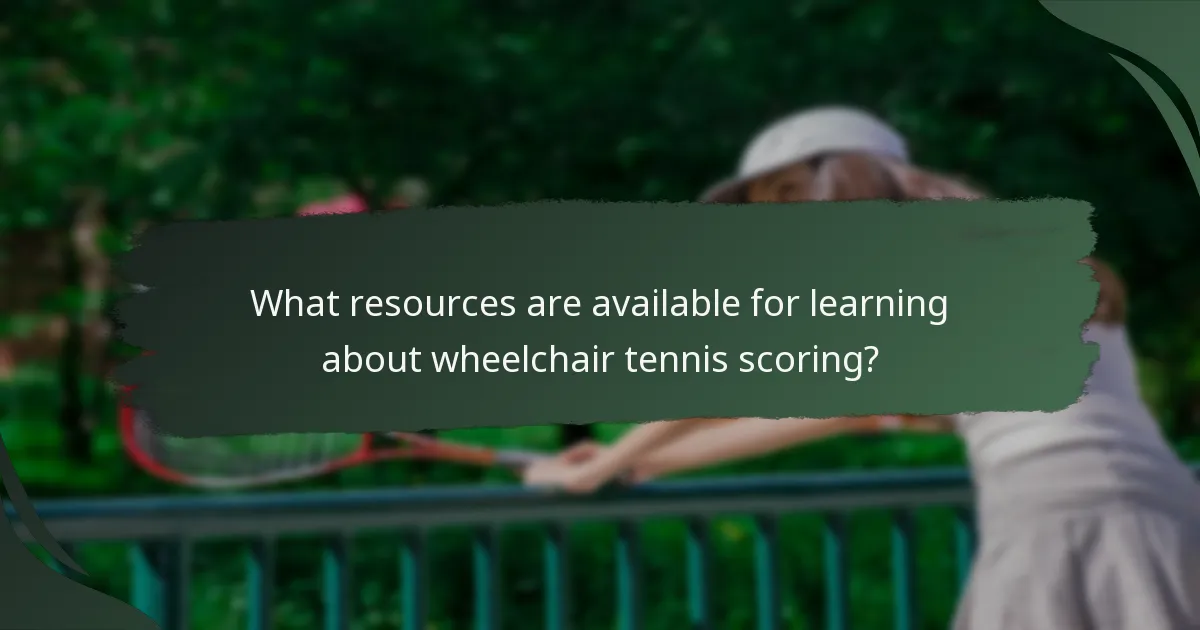 What resources are available for learning about wheelchair tennis scoring?