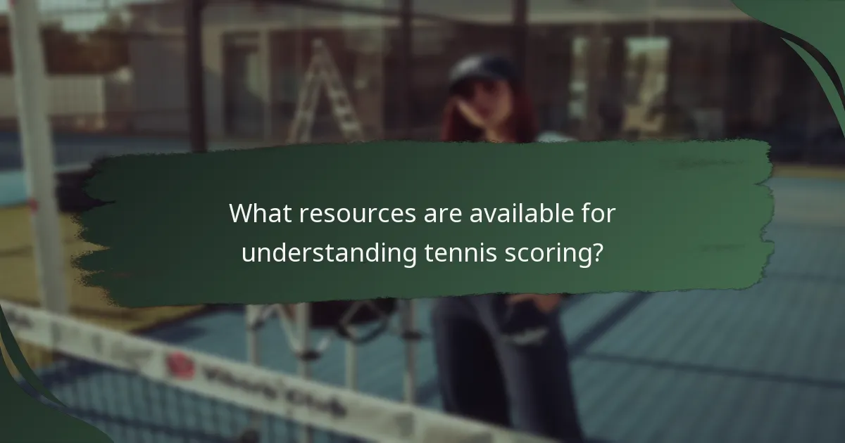 What resources are available for understanding tennis scoring?