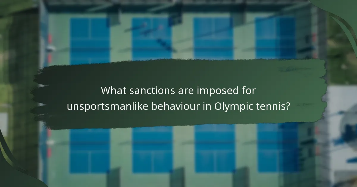 What sanctions are imposed for unsportsmanlike behaviour in Olympic tennis?