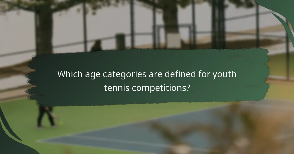 Which age categories are defined for youth tennis competitions?